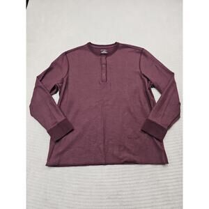 Untuckit Shirt Mens XL Long Sleeve Henley Snap Maroon
